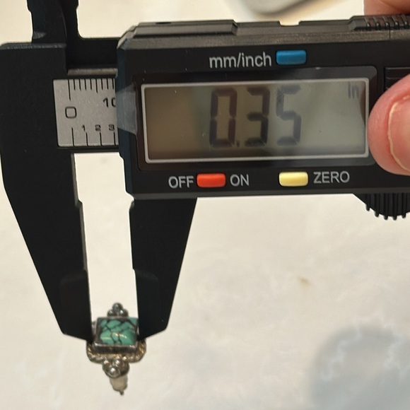 Vintage Navajo Kingman Turquoise Sterling Silver 925 Earrings bezel setting 🔥🔥 - Picture 4 of 6